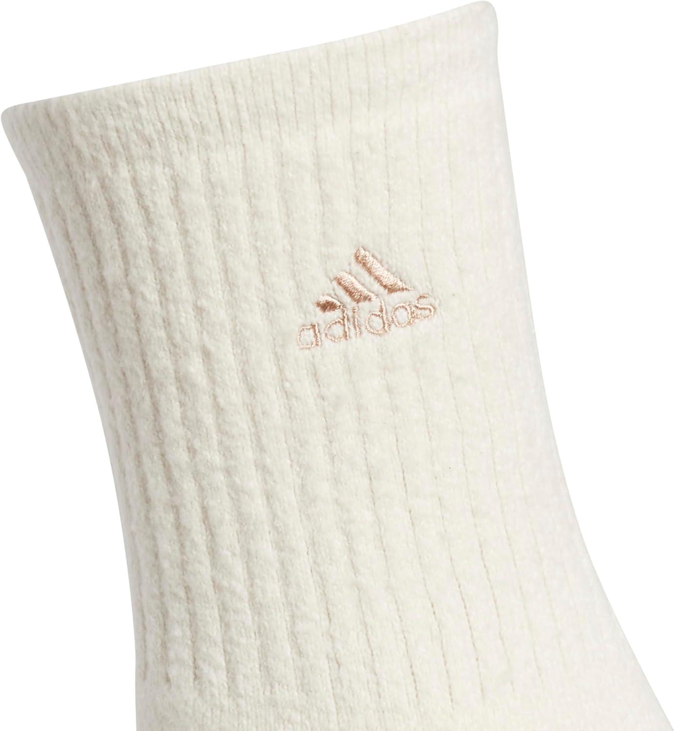 imageadidas Womens Super Soft Cushioned Comfort Cozy Crew Socks 3PairWonder WhiteWonder ClayWonder Orchid Purple