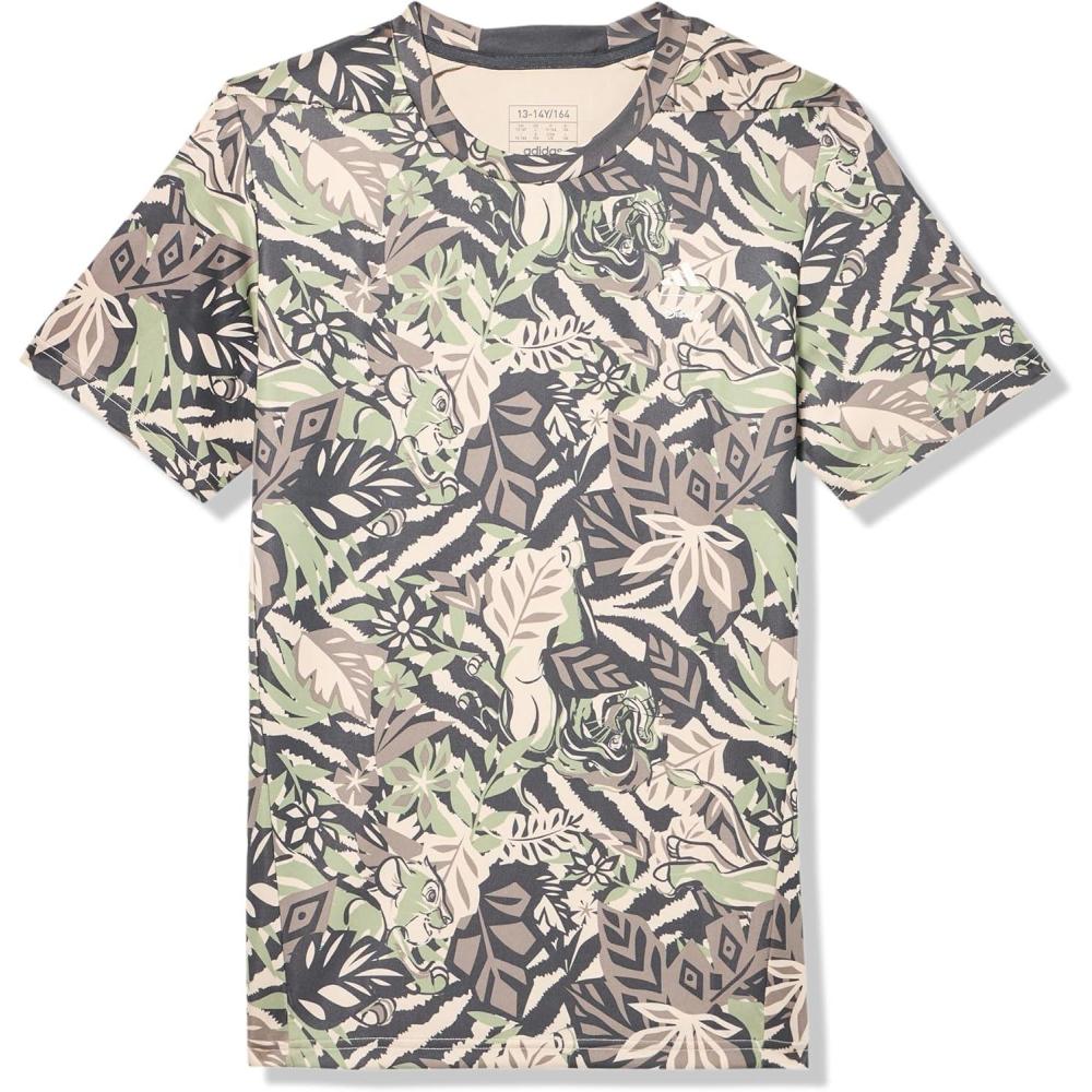 imageadidas Boys Disney Lion King TShirtTent GreenSimple BrownCarbonChalk White
