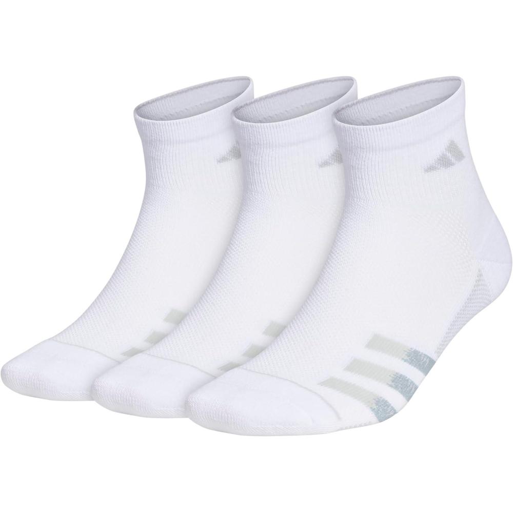 imageadidas Mens Climacool Superlite Quarter Socks 3 PackWhiteClear Onix GreyClear Grey