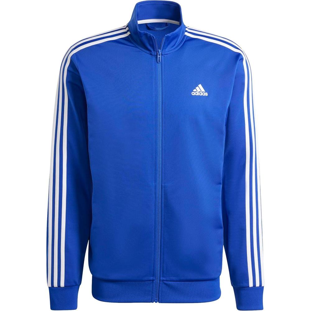 imageadidas Mens Essentials Warmup 3stripes Track TopSemi Lucid BlueWhite