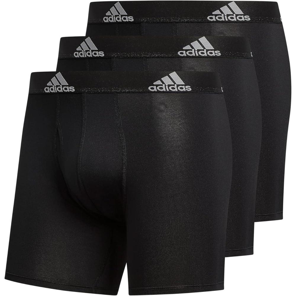 imageadidas Mens Microfiber 3Pack Boxer BriefBlackLight Onix Greyperformance