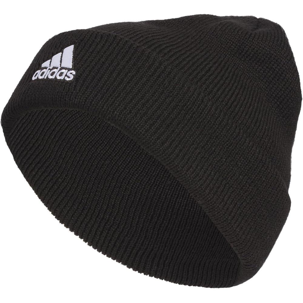 imageadidas Mens Team Issue Beanie Standard Fit Cuffed Acrylic Knit HatCap for WinterBlackWhite F23