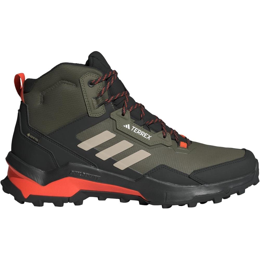 imageadidas Mens Terrex Ax4 Mid Goretex Hiking ShoesOlive StrataWonder BeigeBlack