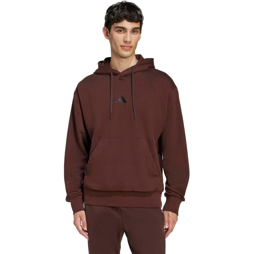 imageadidas Originals Mens Essentials Feel Cozy Fleece Hoodie SweatshirtShadow BrownBlack