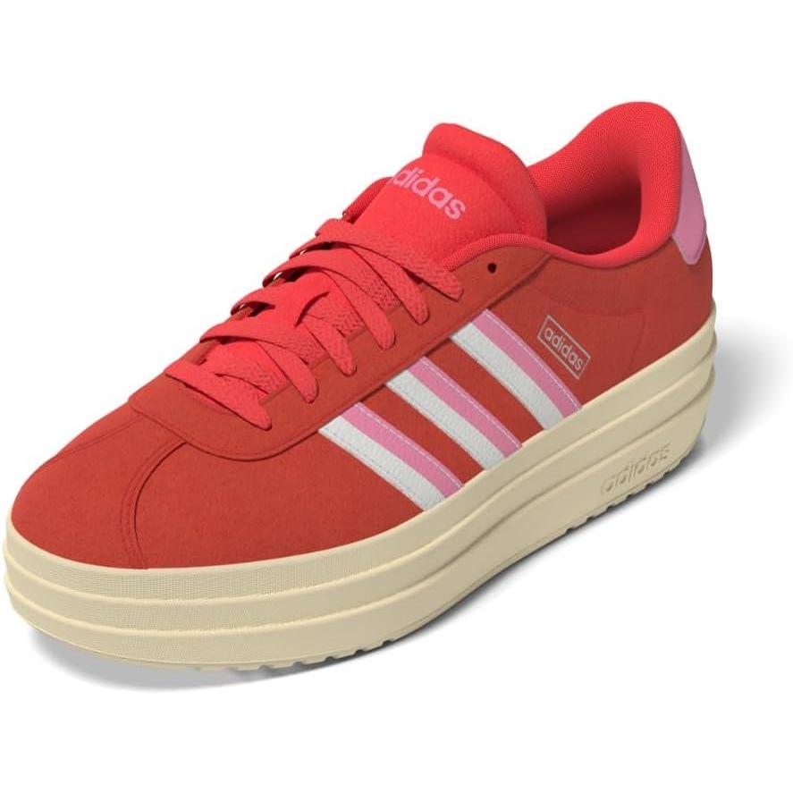 imageadidas Womens Vl Court Bold SneakerBright RedBliss PinkCloud White