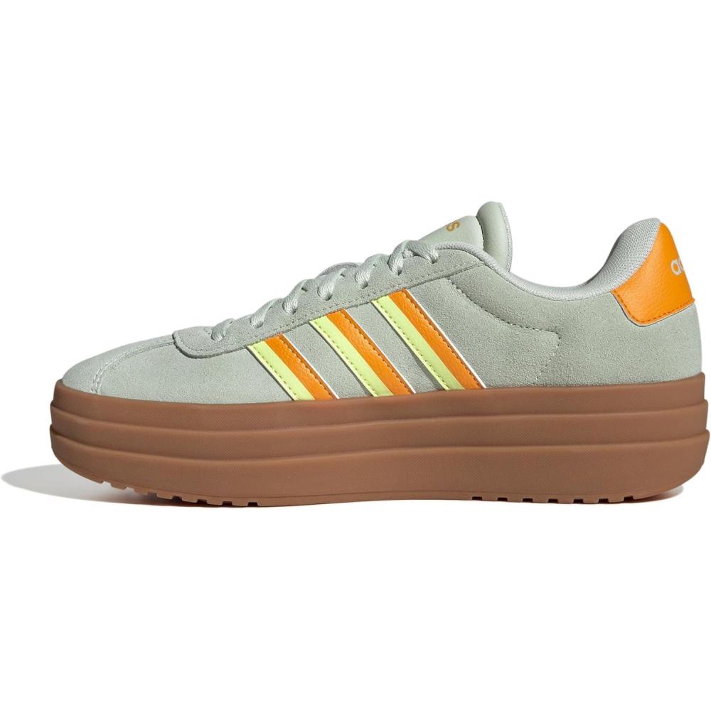 imageadidas Womens Vl Court Bold SneakerLinen GreenCrew OrangeYellow