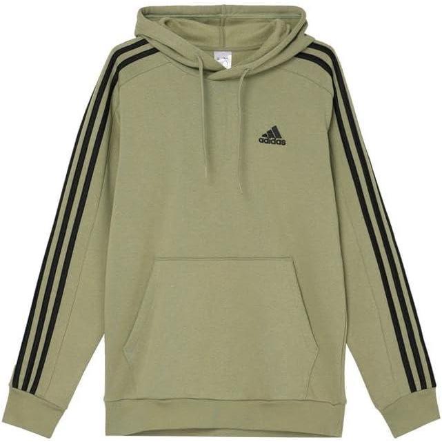 imageadidas mens Essentials Fleece 3stripes HoodieTent Green