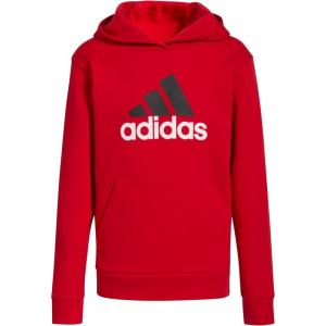 adidas Kids Boys Essential Hoodie Training Casual – Black(Better Scarlet Red)