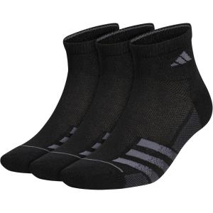 adidas Men’s Climacool Superlite Quarter Socks (3 Pack)(Black/Night Grey/Onix Grey)