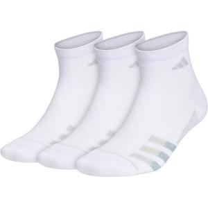 adidas Men’s Climacool Superlite Quarter Socks (3 Pack)(White/Clear Onix Grey/Clear Grey)
