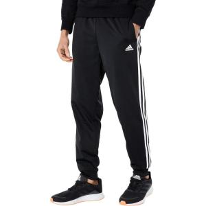 adidas Men’s Essentials 3-Stripes Tricot Jogger Pants(Black/White)