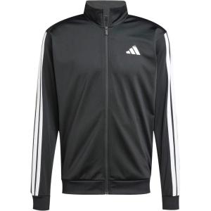 adidas Men’s Essentials Warm-up 3-stripes Track Top(Black)