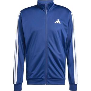 adidas Men’s Essentials Warm-up 3-stripes Track Top(Dark Blue)