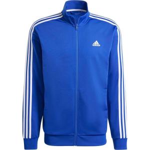 adidas Men’s Essentials Warm-up 3-stripes Track Top(Semi Lucid Blue/White)