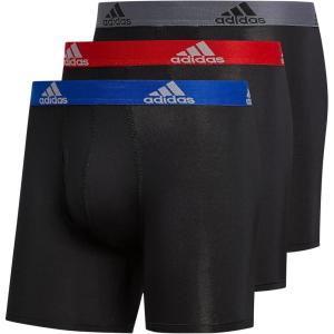 adidas Men’s Microfiber 3-Pack Boxer Brief(Black/Collegiate Royal Blue/Scarlet Redperformance)