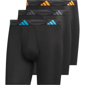 adidas Men’s Microfiber 3-Pack Boxer Brief(Black/Lucid Aquamarine/Pure Orange)