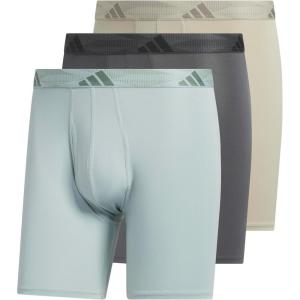 adidas Men’s Microfiber 3-Pack Boxer Brief(Wonder Sage Green/Grey Six/Wonder Cargo Khaki)