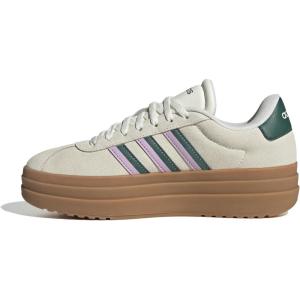 adidas Women’s Vl Court Bold Sneaker(Off White/Collegiate Green/Bliss Lilac)