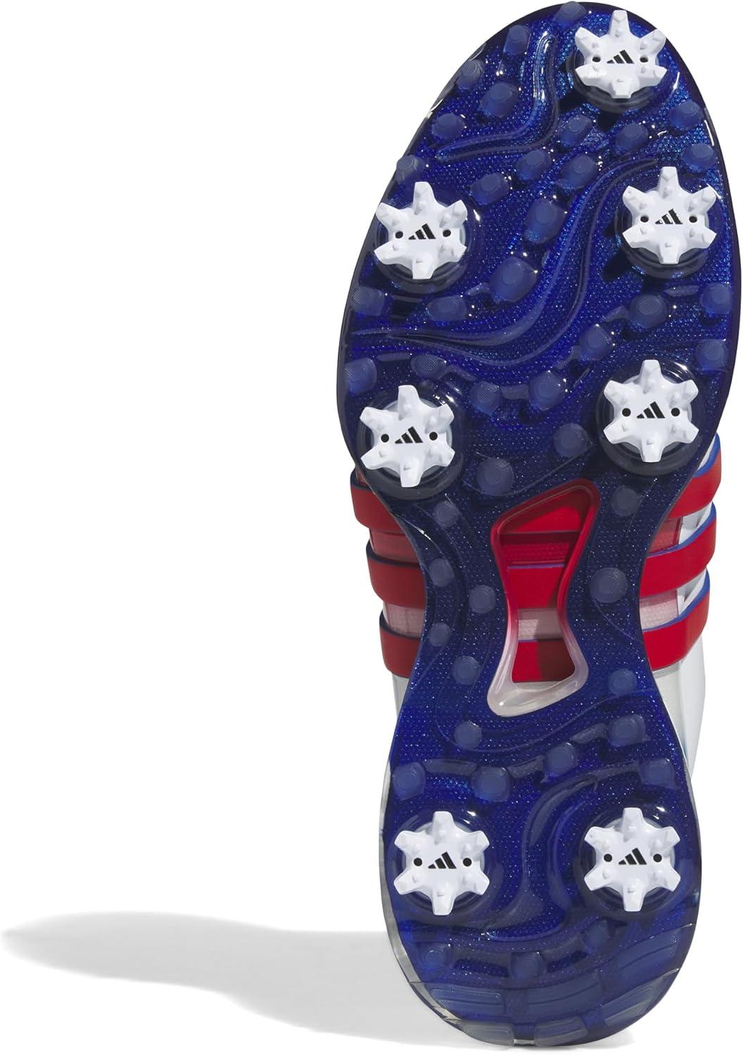 imageadidas Mens Tour360 24 Golf ShoesFootwear WhiteBetter ScarletRoyal Blue