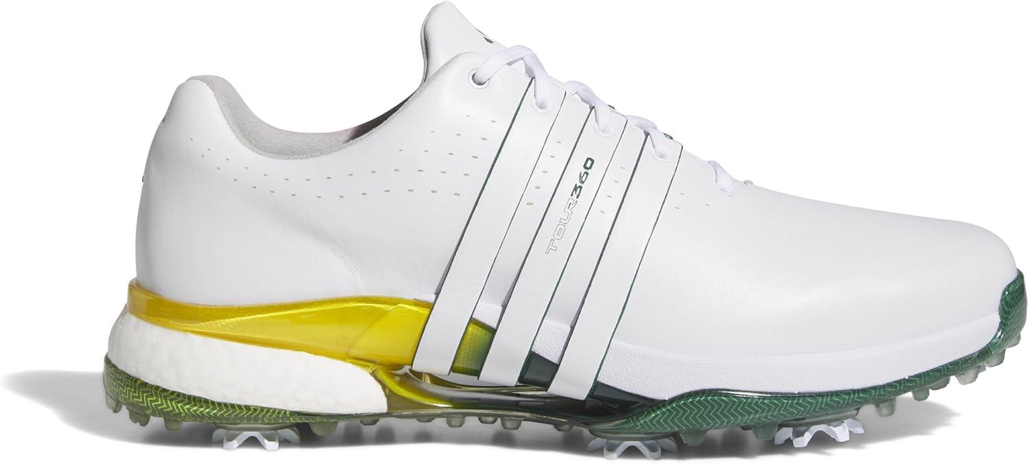 imageadidas Mens Tour360 24 Golf ShoesFootwear WhiteCollegiate GreenYellow