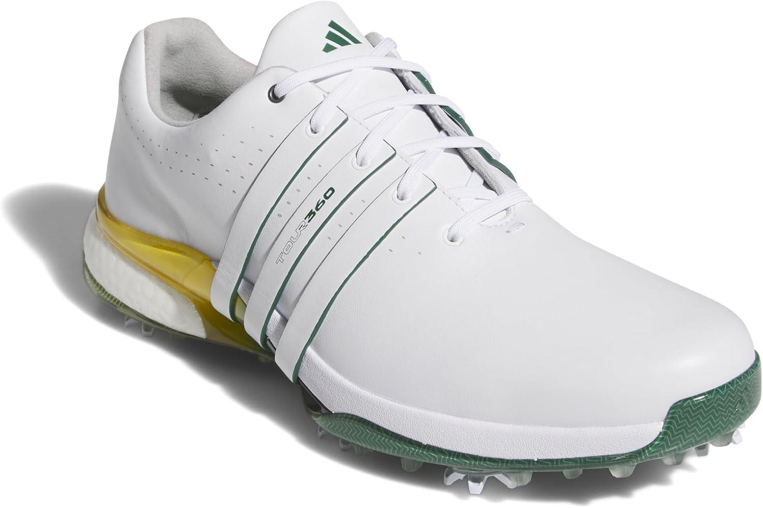 imageadidas Mens Tour360 24 Golf ShoesFootwear WhiteCollegiate GreenYellow