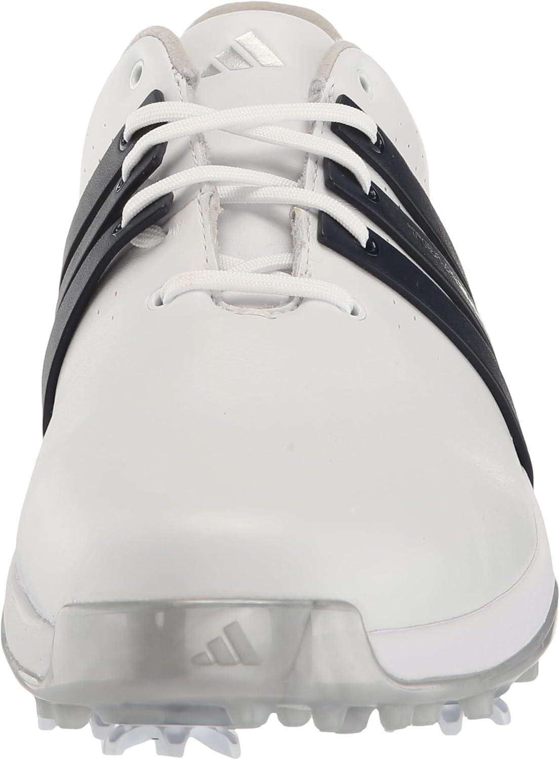 imageadidas Mens Tour360 24 Golf ShoesFootwear WhiteCollegiate NavySilver Metallic