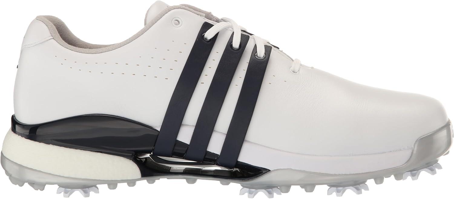 imageadidas Mens Tour360 24 Golf ShoesFootwear WhiteCollegiate NavySilver Metallic