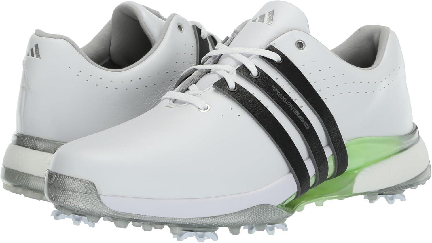 imageadidas Mens Tour360 24 Golf ShoesFootwear WhiteCore BlackGreen Spark