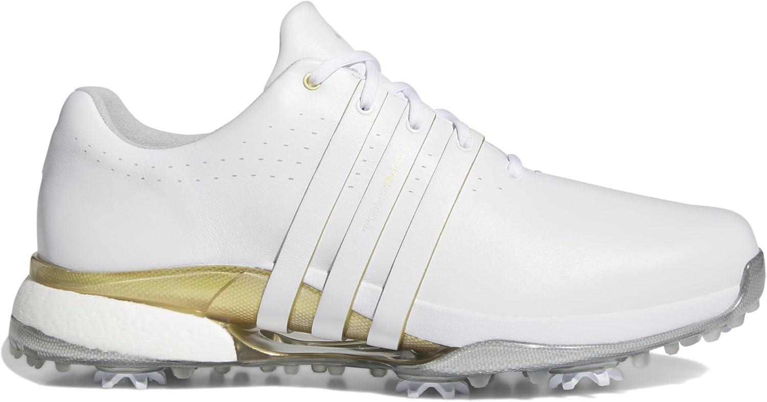 imageadidas Mens Tour360 24 Golf ShoesFootwear WhiteGold MetallicSilver Metallic