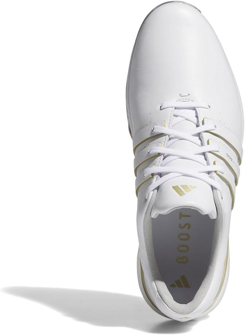 imageadidas Mens Tour360 24 Golf ShoesFootwear WhiteGold MetallicSilver Metallic