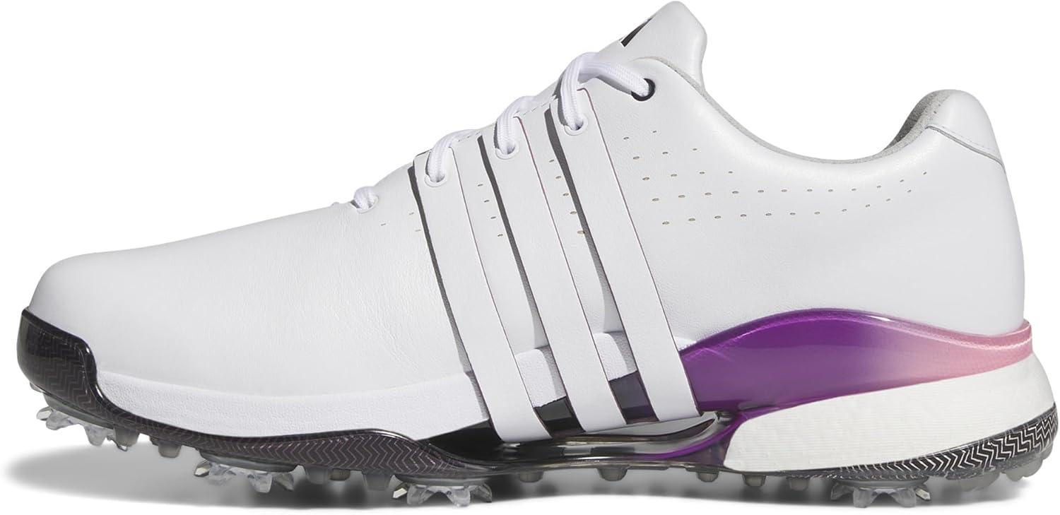 imageadidas Mens Tour360 24 Golf ShoesFootwear WhiteShadow FigAuro Black