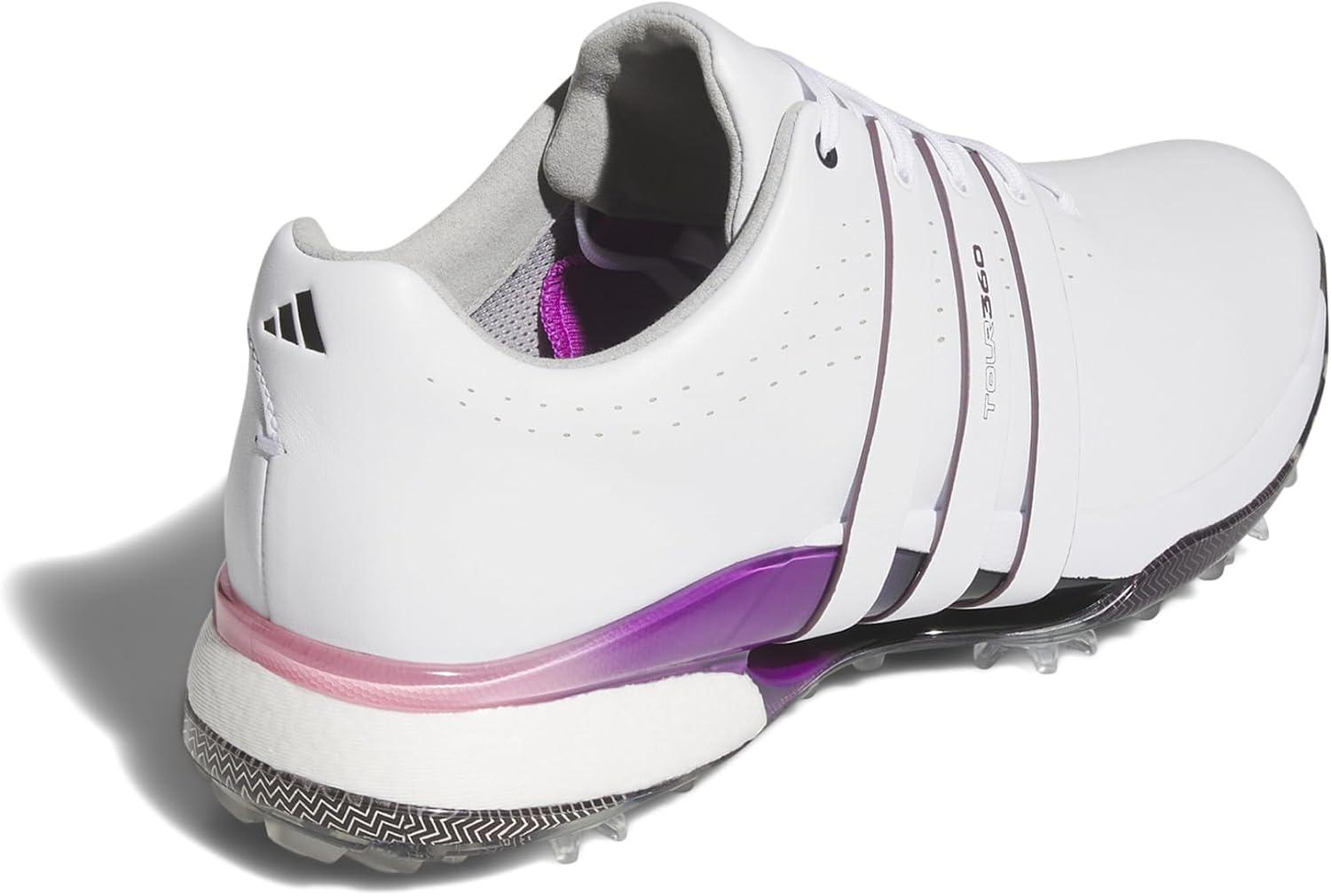 imageadidas Mens Tour360 24 Golf ShoesFootwear WhiteShadow FigAuro Black