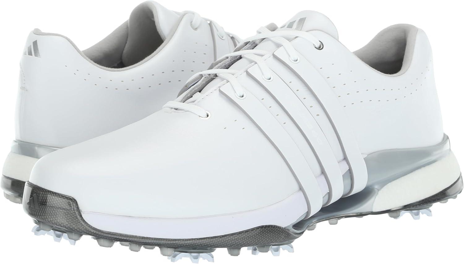 imageadidas Mens Tour360 24 Golf ShoesFootwear WhiteSilver Metallic