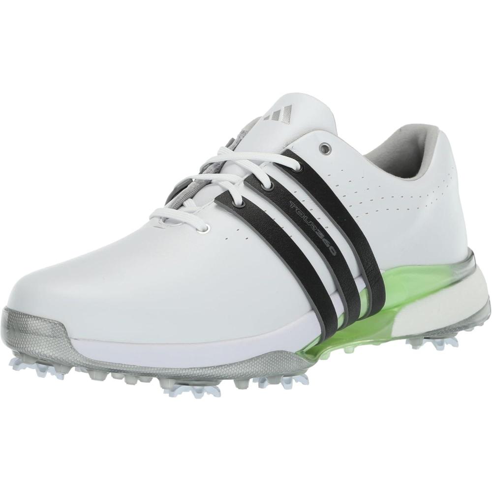 imageadidas Mens Tour360 24 Golf ShoesFootwear WhiteCore BlackGreen Spark