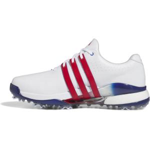 adidas Men’s Tour360 24 Golf Shoes(Footwear White/Better Scarlet/Royal Blue)