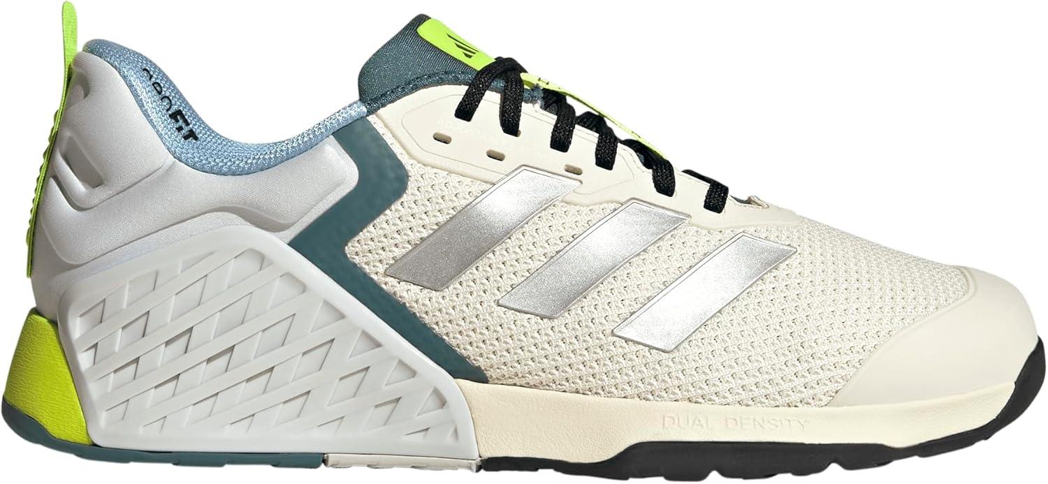 imageadidas UnisexAdult Dropset 3 Training SneakerChalk WhiteSilver MetallicPreloved Teal