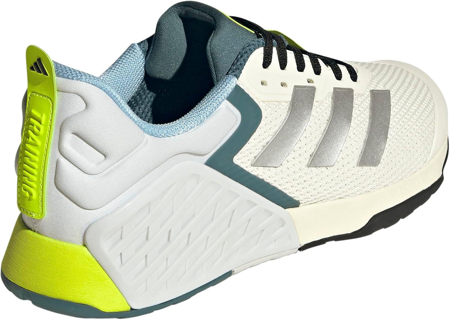 imageadidas UnisexAdult Dropset 3 Training SneakerChalk WhiteSilver MetallicPreloved Teal