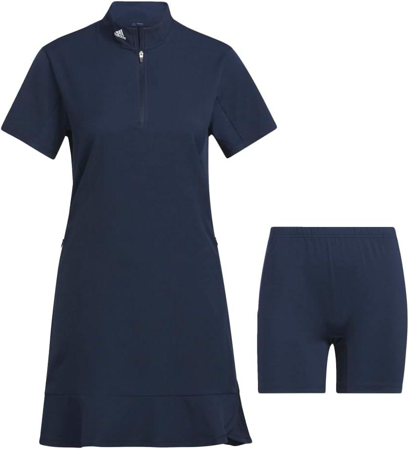 imageadidas Womens Quarter Zip Frill Golf DressCollegiate Navy
