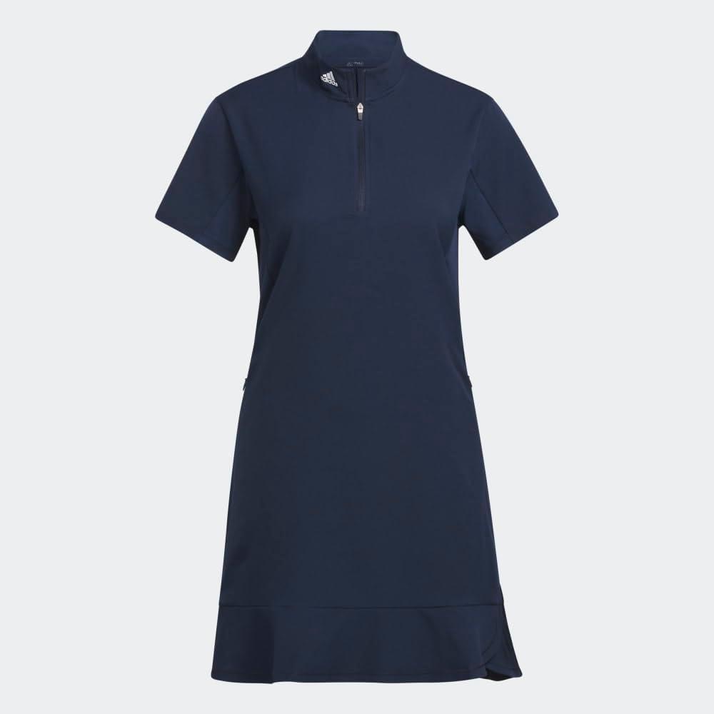 imageadidas Womens Quarter Zip Frill Golf DressCollegiate Navy