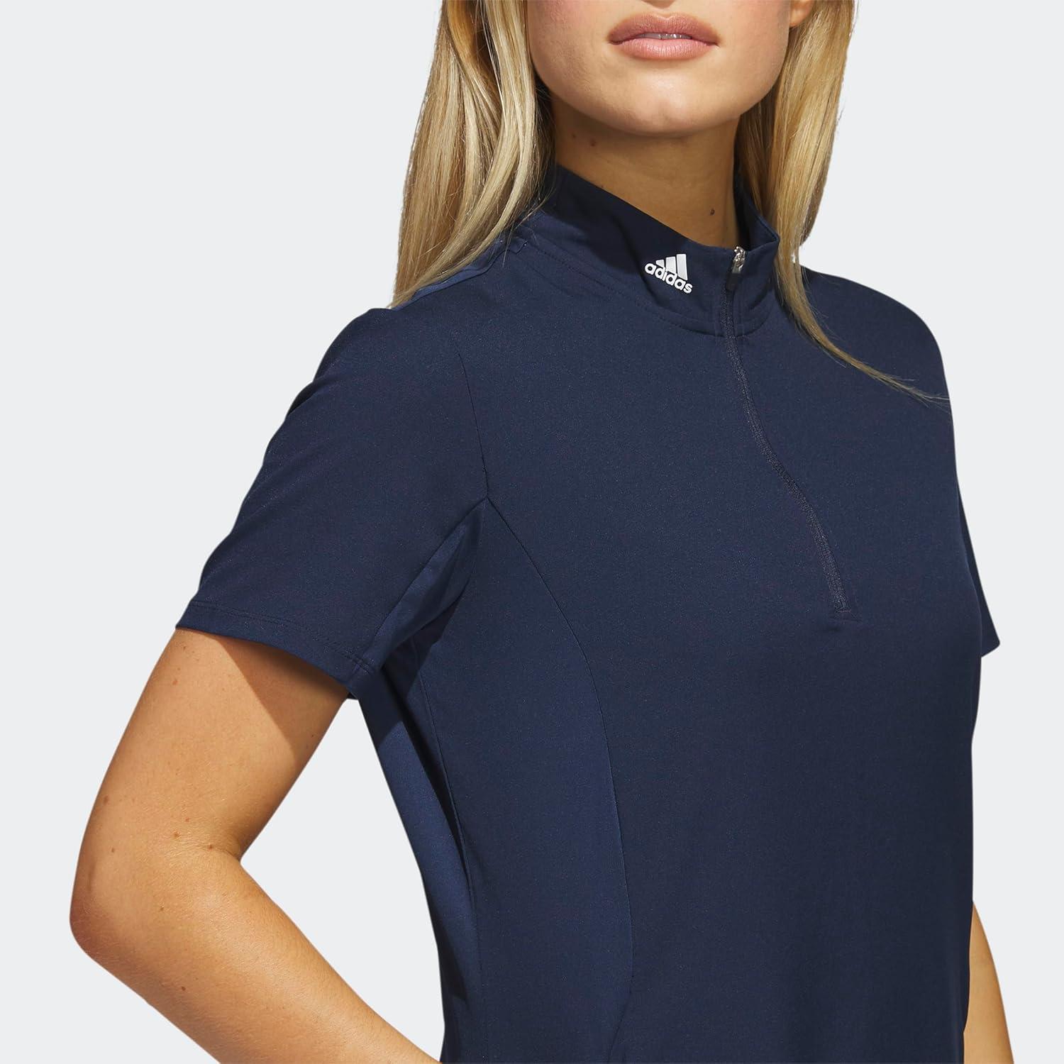 imageadidas Womens Quarter Zip Frill Golf DressCollegiate Navy