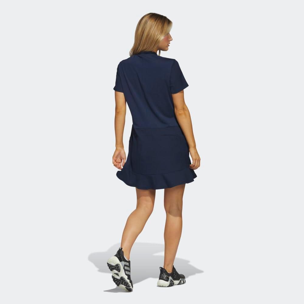imageadidas Womens Quarter Zip Frill Golf DressCollegiate Navy