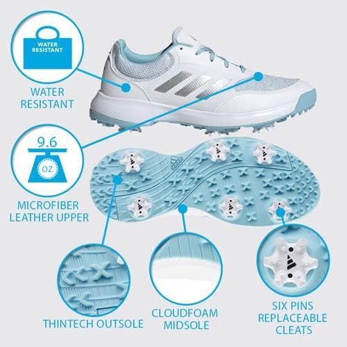 imageadidas Womens Tech Response 20 Golf ShoesWhiteSilver MetallicHazy Sky