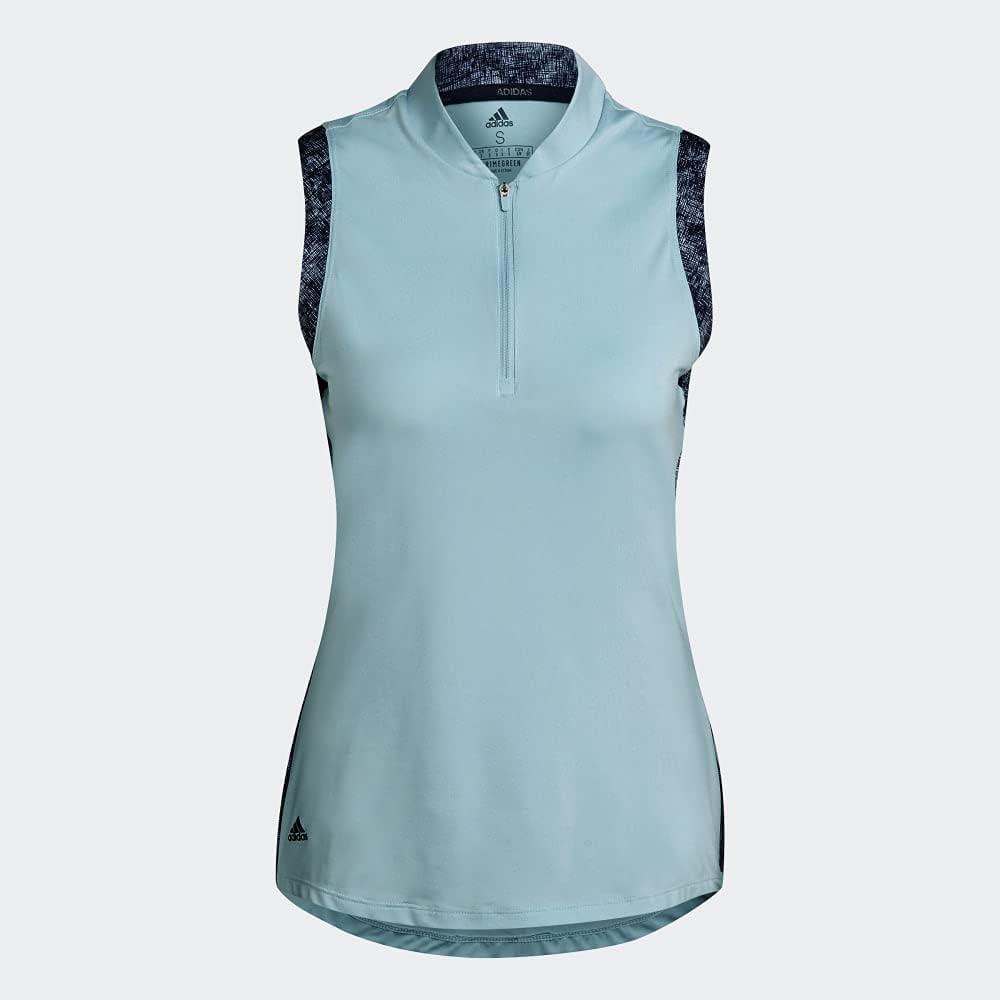 imageadidas Womens Ultimate365 Printed Sleeveless Golf Polo ShirtHazy Sky