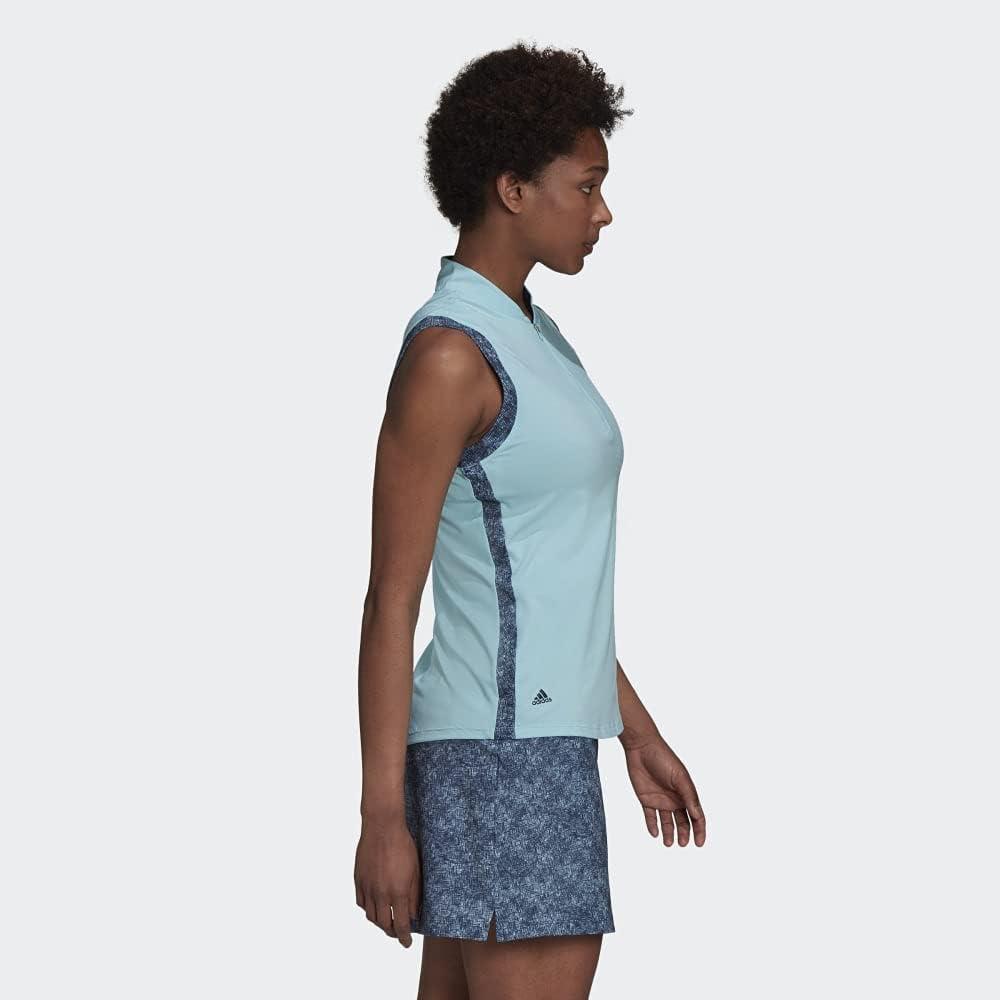 imageadidas Womens Ultimate365 Printed Sleeveless Golf Polo ShirtHazy Sky