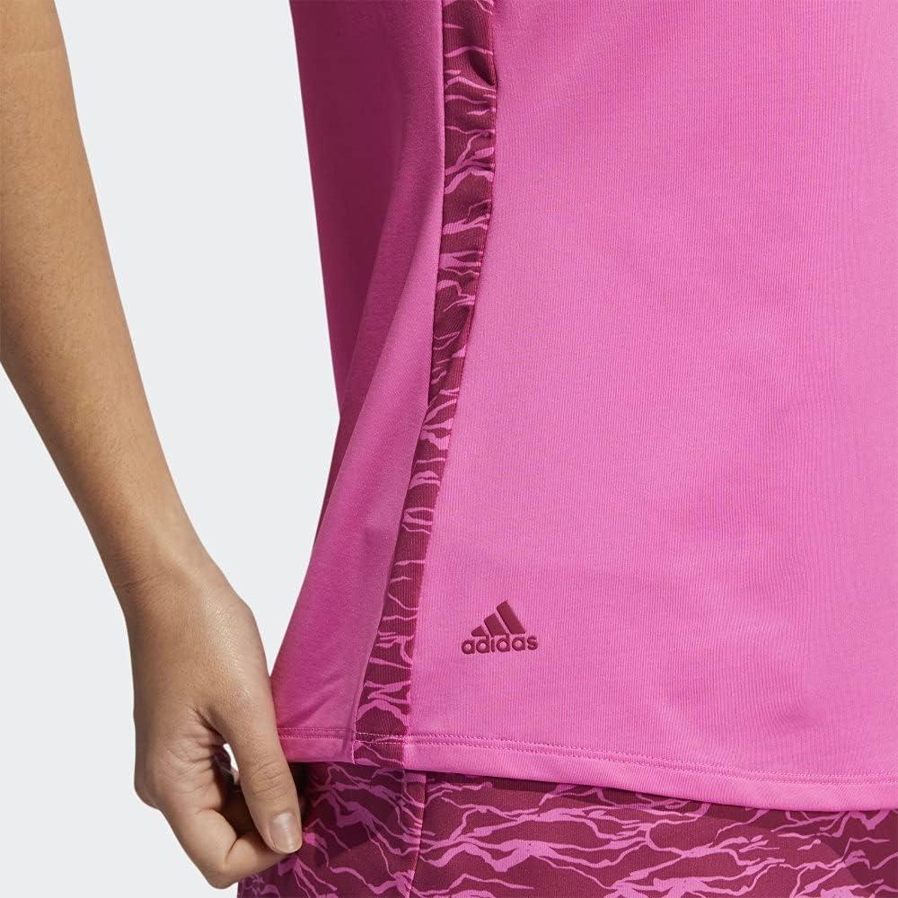 imageadidas Womens Ultimate365 Printed Sleeveless Golf Polo ShirtPink