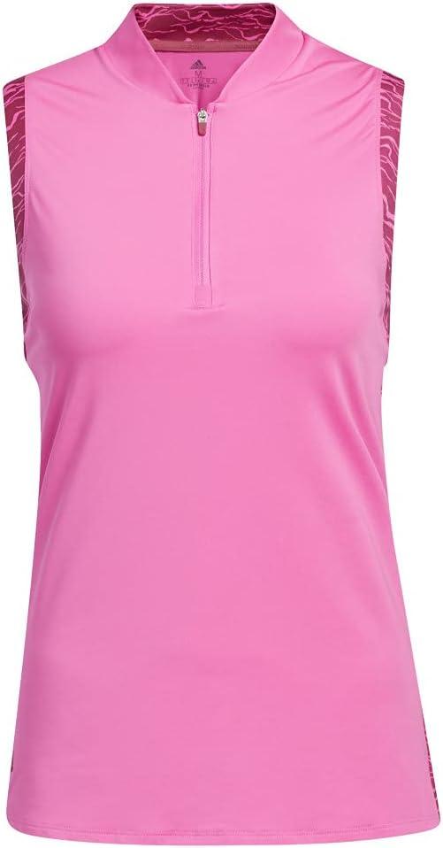 imageadidas Womens Ultimate365 Printed Sleeveless Golf Polo ShirtPink