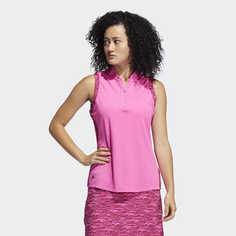 imageadidas Womens Ultimate365 Printed Sleeveless Golf Polo ShirtPink
