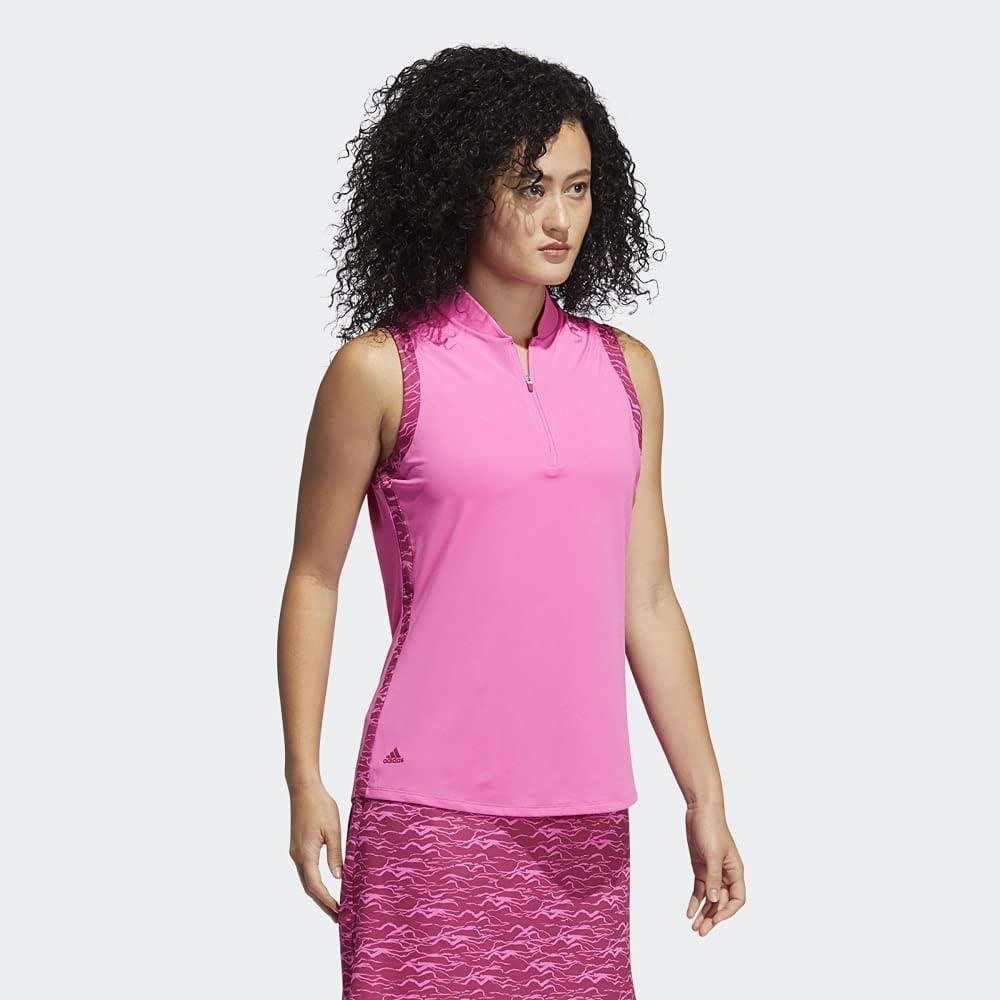 imageadidas Womens Ultimate365 Printed Sleeveless Golf Polo ShirtPink
