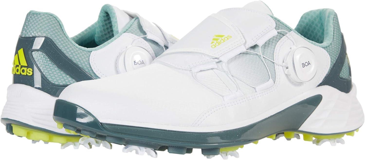 imageadidas Womens W Response Bounce 2 Golf ShoeWhiteAcid YellowHazy Green