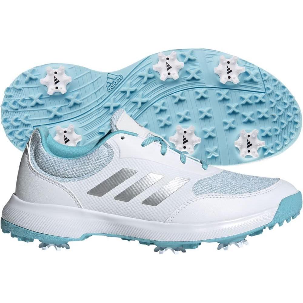 imageadidas Womens Tech Response 20 Golf ShoesWhiteSilver MetallicHazy Sky